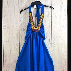 Women's Bailey Blue Sundress Sleeveless Dress MEDIUM Teal-Blue